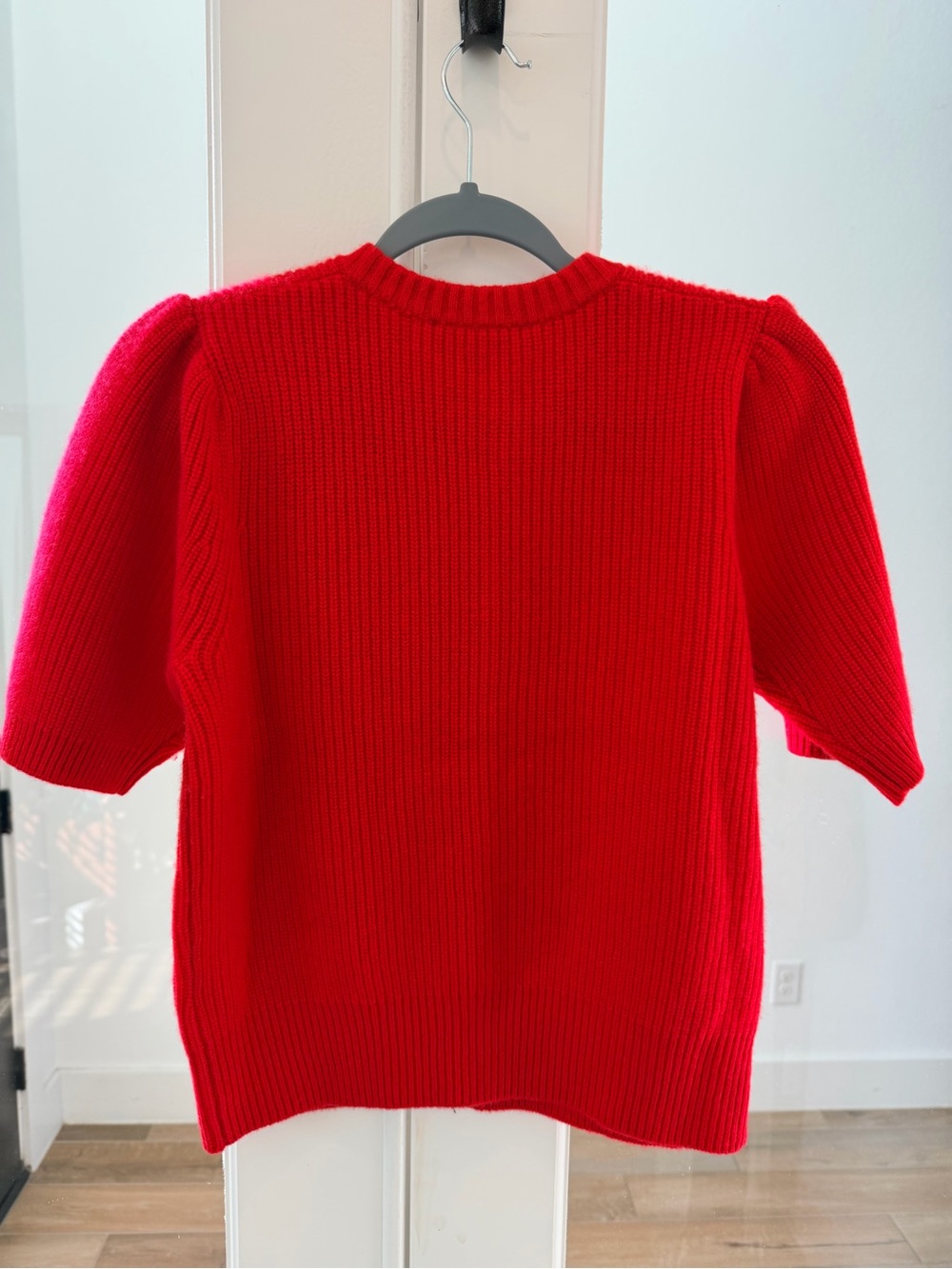 Frame Shrunken Rib Wool & Cashmere Cardigan - True Red - Picture 7 of 8